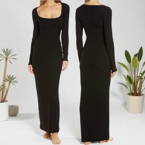 Skims Casual Loungewear Jersey Soft Maxi Dress Long Sleeves Size M Cozy Comfy
